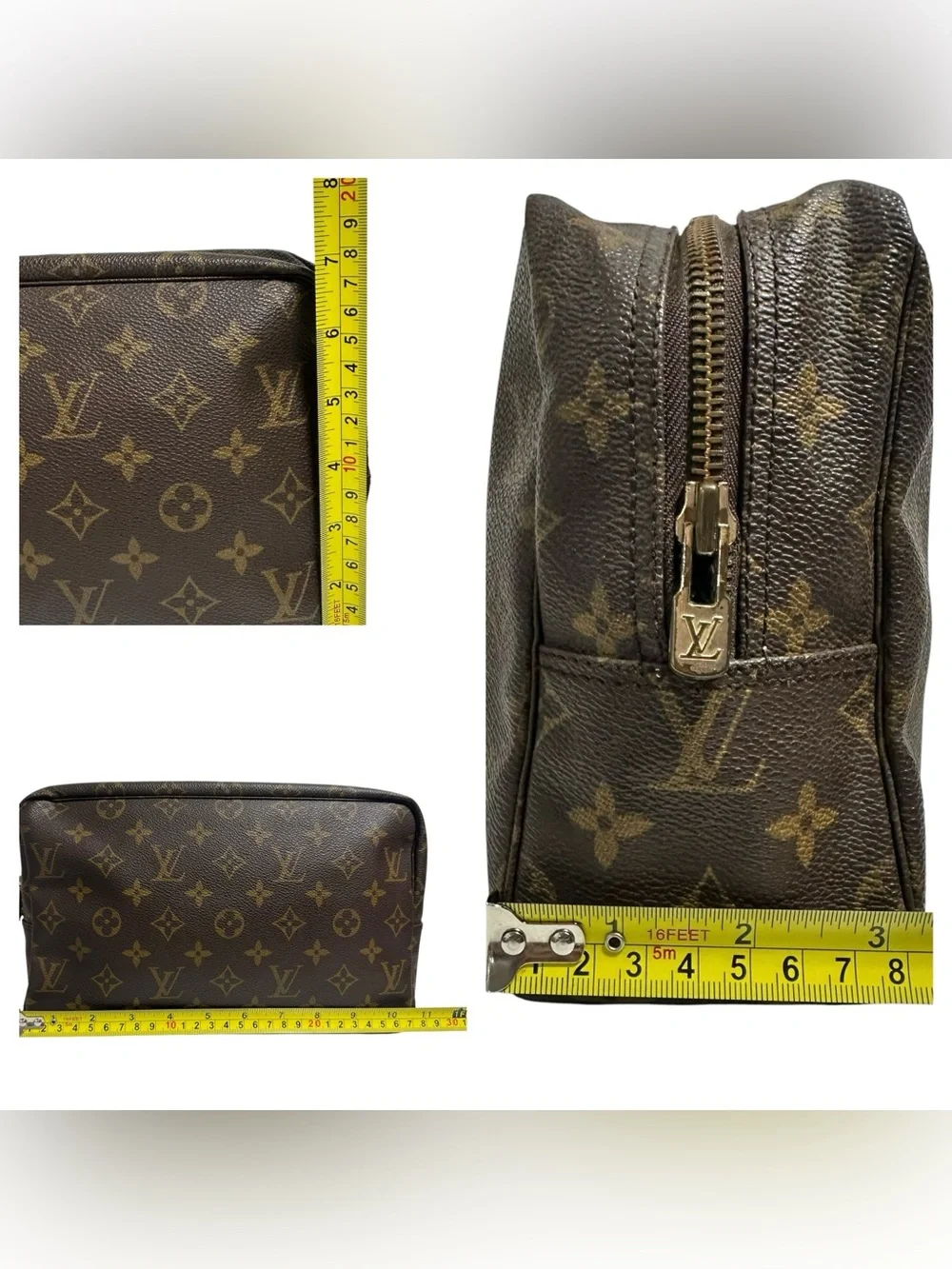 Louis Vuitton Monogram Leather Vintage Toiletry 28 Trousse Clutch Cosmetic Bag